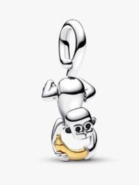 Authentic Pandora Two-tone Movable Monkey Dangle Charm - NWOT